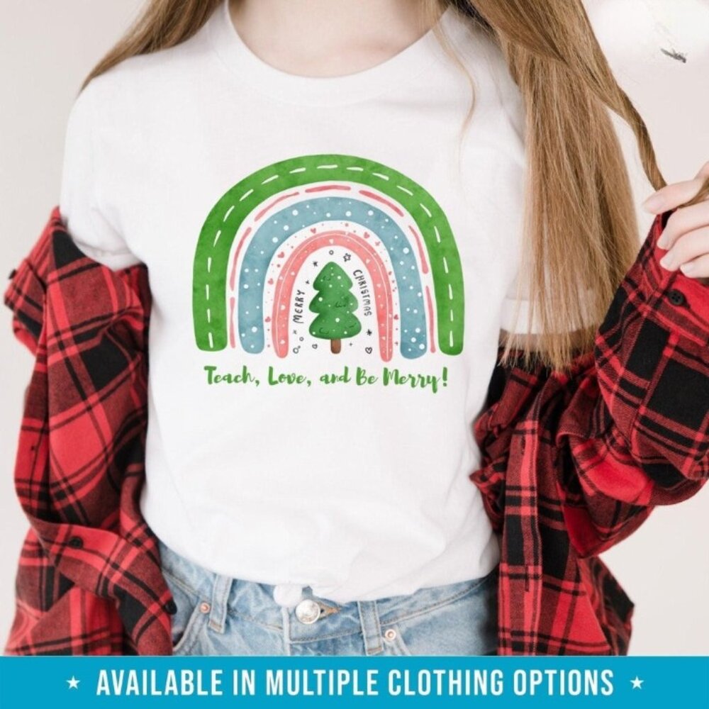 Teacher Christmas Shirt, Graphics T-shirt For Educator
